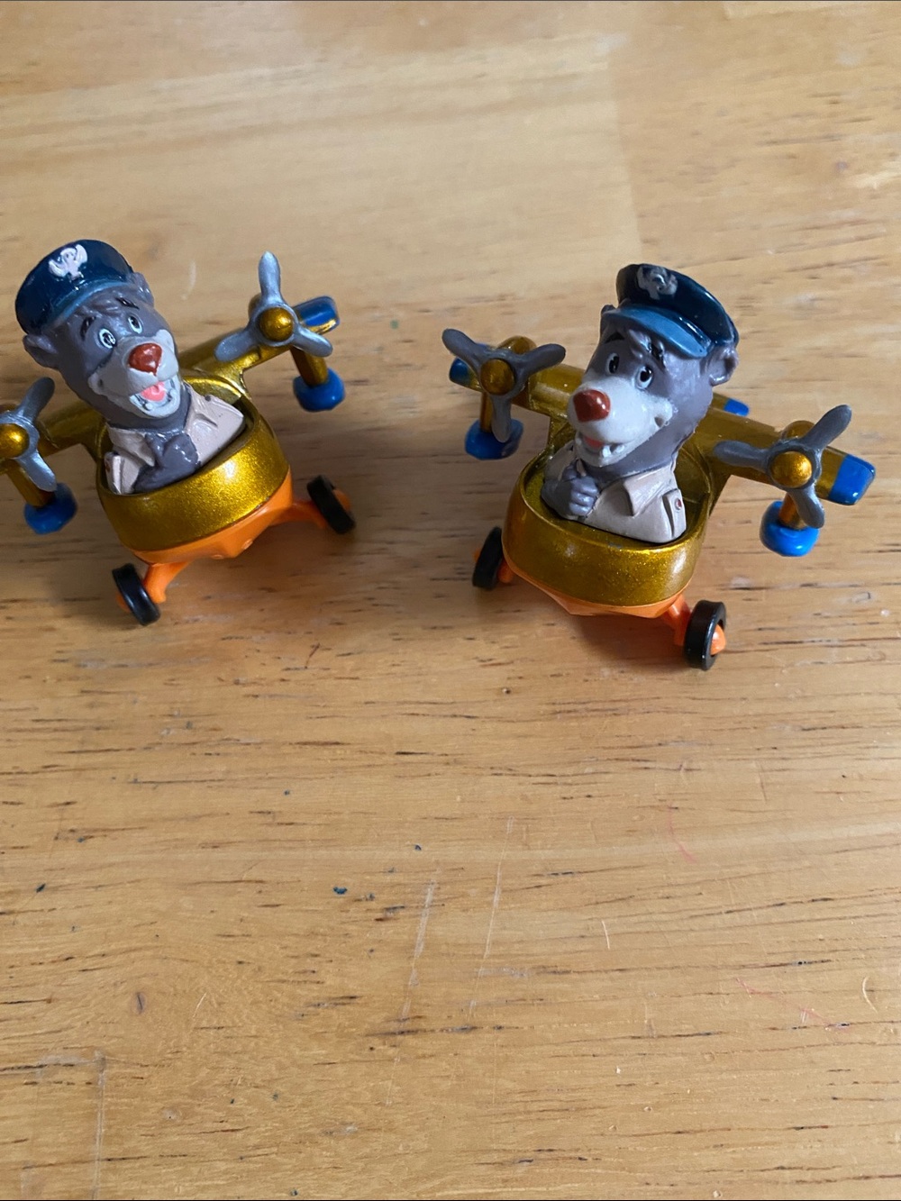 Kids Pilot Bear Plane Toy - Gold, Orange, Blue